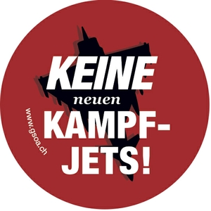 Anstecker gegen neue Kampfjets